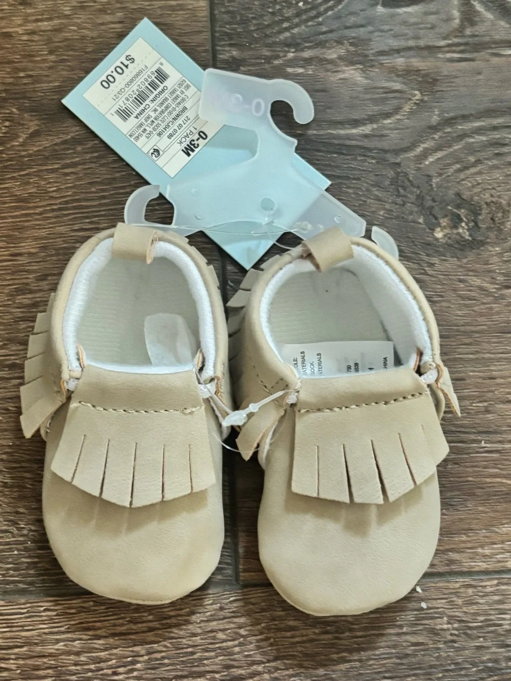 OshKosh B'gosh Toddler Cream Fringe Moccasins